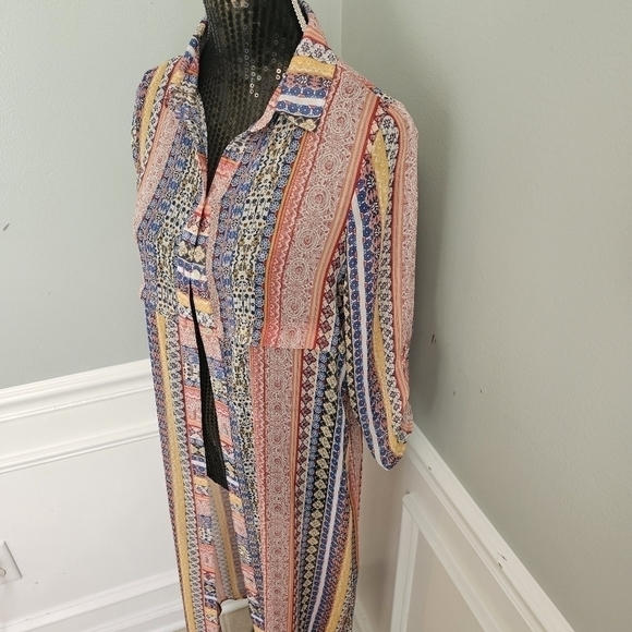 HOPE Springs duster/ maxi dress button down size small - Picture 2 of 15